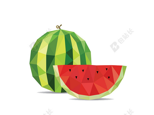 创意几何西瓜水果插画