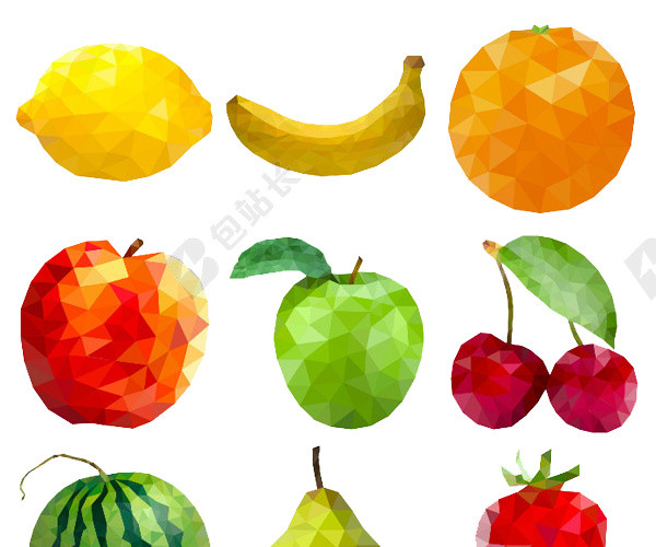 创意几何水果插画