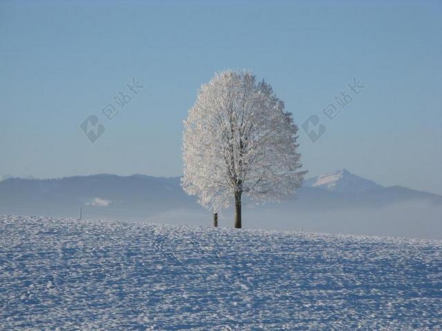 蓝色户外自然景观雪景背景图片