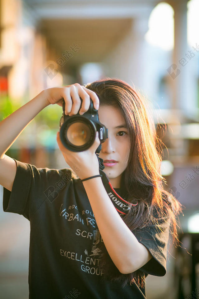 户外摄影女青春摄影背景图片