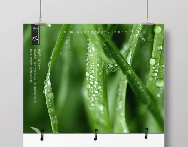 二十四节气节日雨水海报设计