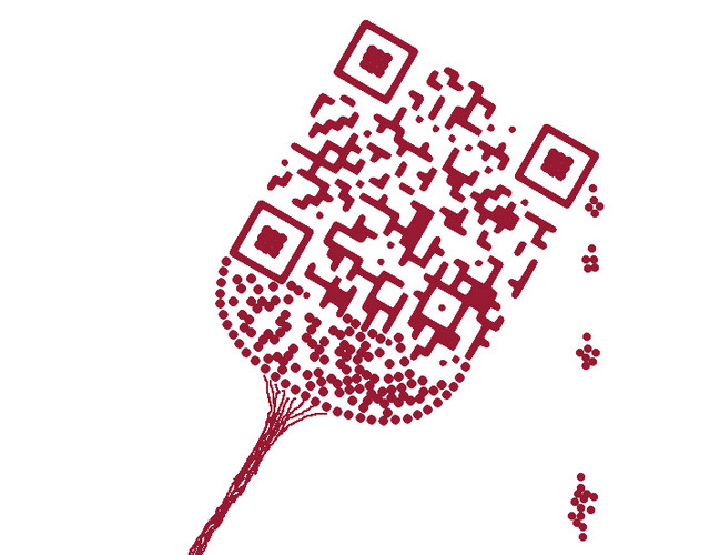 红酒杯造型创意二维码素材