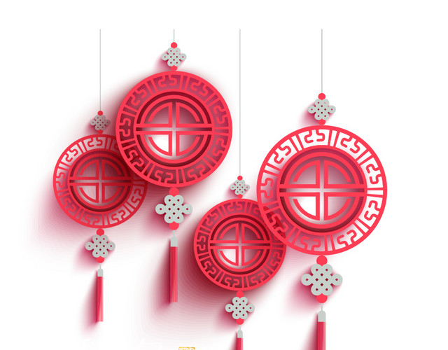 红色剪纸元素