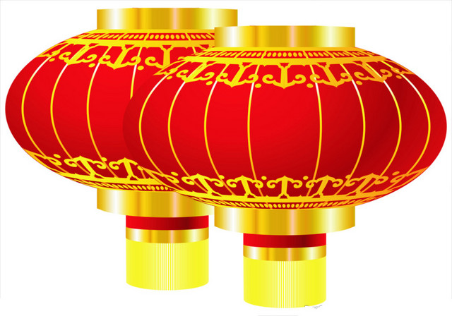 大红色灯笼元素