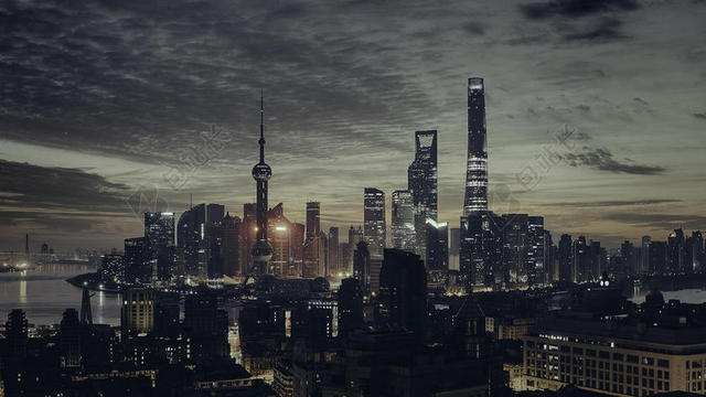 夜晚建筑现代高楼大厦城市夜景城市图片
