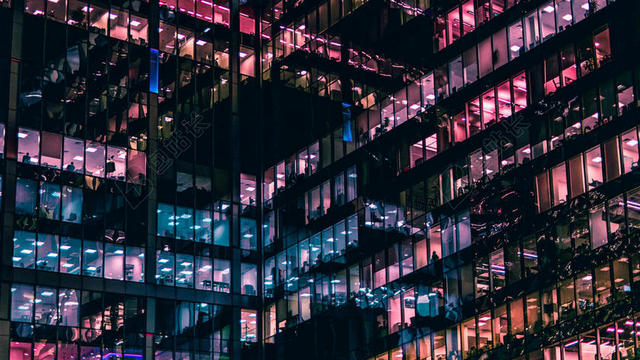 紫蓝建筑商务办公大楼窗户玻璃背景图片
