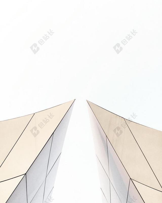 白色建筑艺术简笔画高楼一角建设背景图片