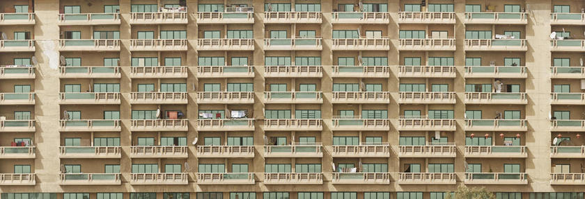 黄绿建筑规整住宅区设计建筑设计背景图片