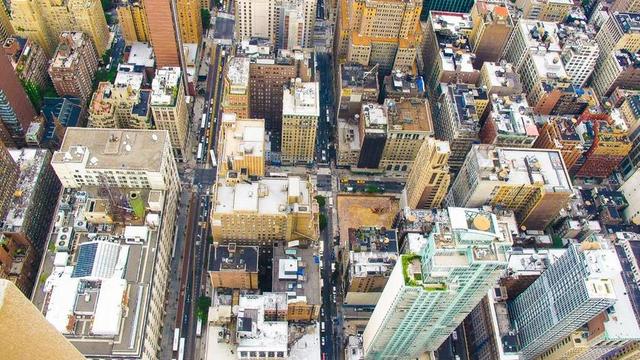 俯瞰城市居民楼现代城市商务中心背景图片