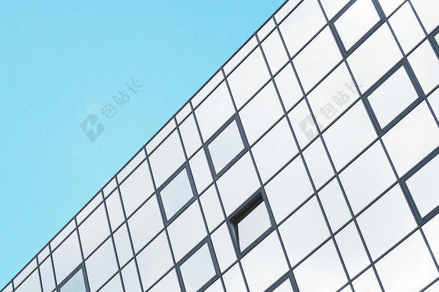 建筑物效果图几何窗户结构天空背景图片