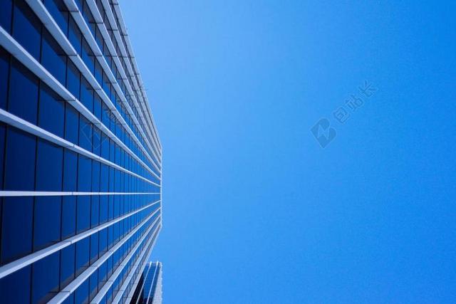 蓝色建筑唯美高楼建筑背景图片