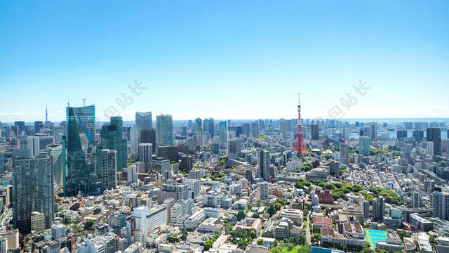 空中俯视建筑商业城市商务办公室背景图片