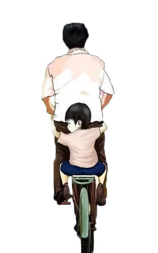 父亲儿子骑单车