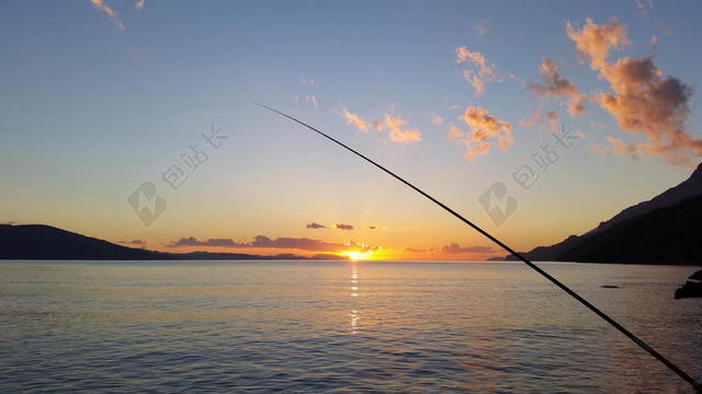 下午 - 海湾 - 钓鱼 - 湖 - 和平 - 日落