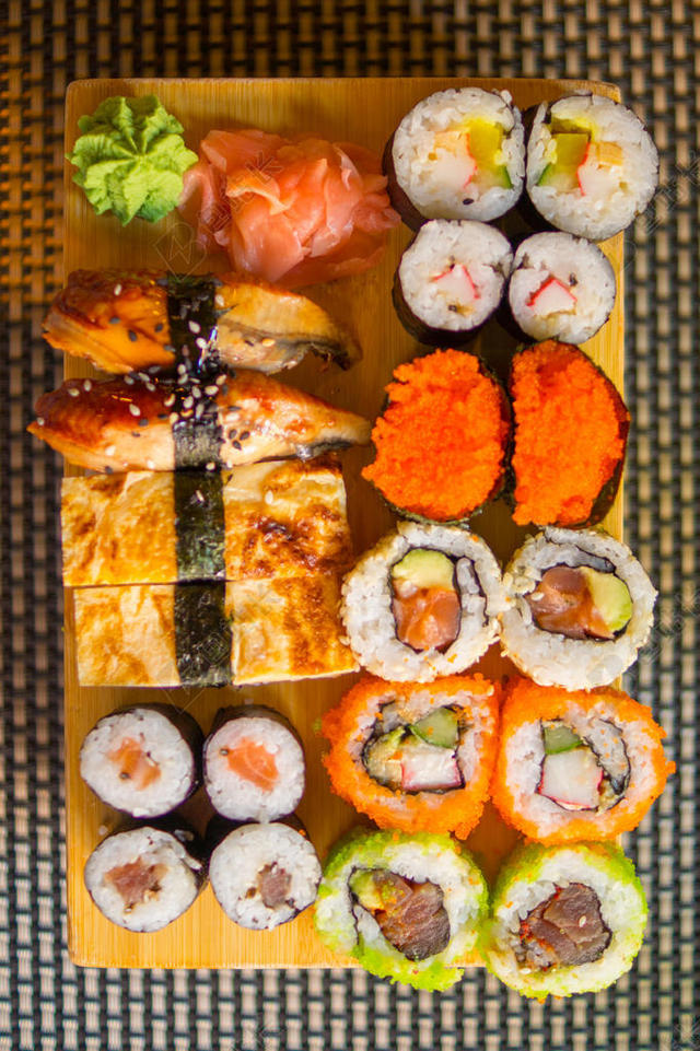 彩色餐饮纹理诱人的新鲜日料背景图片