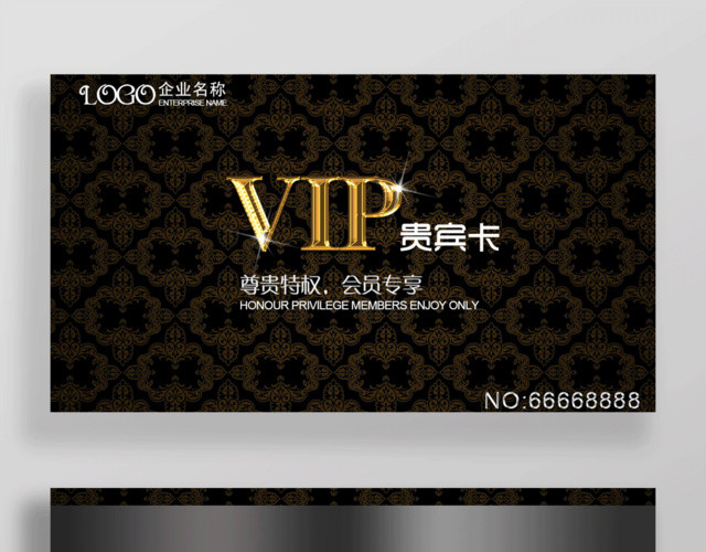 高端大气美容美发养生美甲VIP贵宾会员卡设计