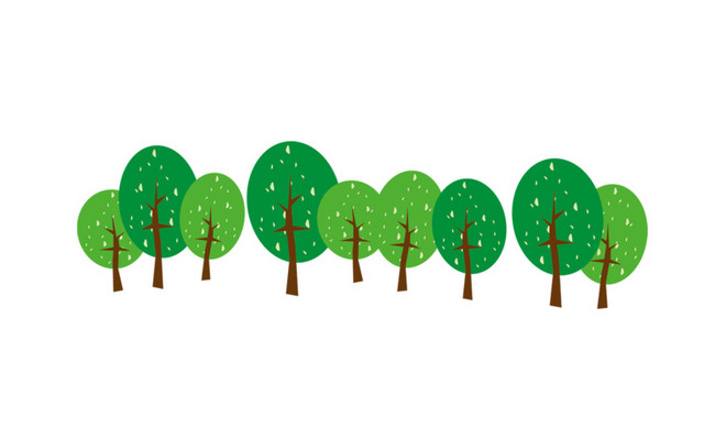 绿色环保清洁保护森林卡通素材
