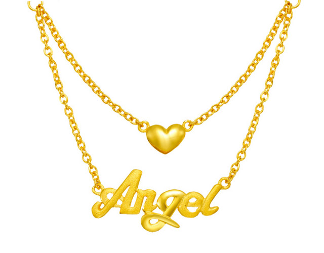 ANGEL英文金项链首饰设计素材