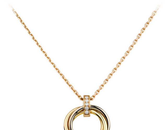 金色圆环镶钻项链设计素材