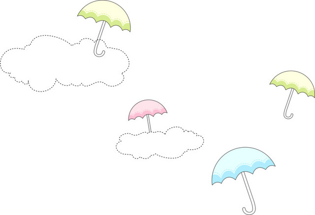 卡通简约云装饰广告设计矢量图片