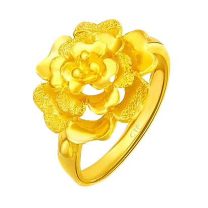金色花朵造型戒指首饰设计素材