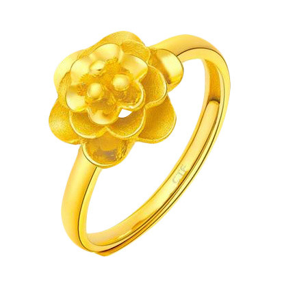 金色花朵金戒指首饰设计素材
