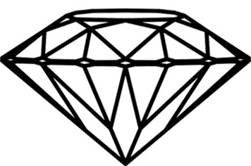 黑色手绘线条钻石设计素材