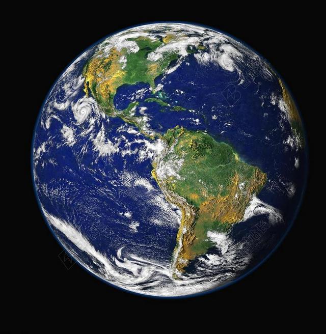 彩色自然简单经典黑色背景下一整个真实地球宇宙拍摄教学背景图片