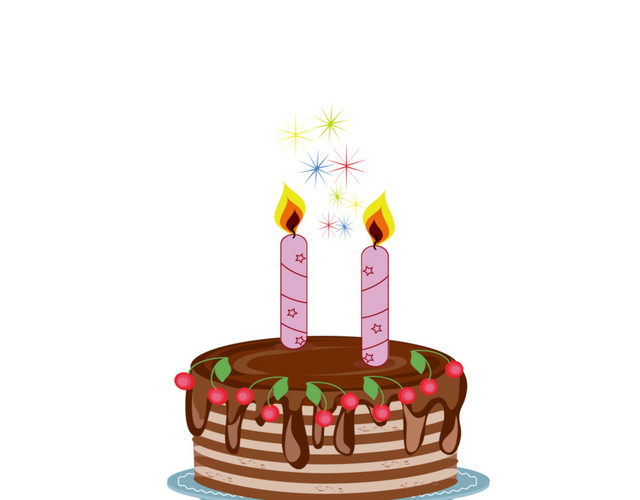 彩色生日蛋糕免抠素材
