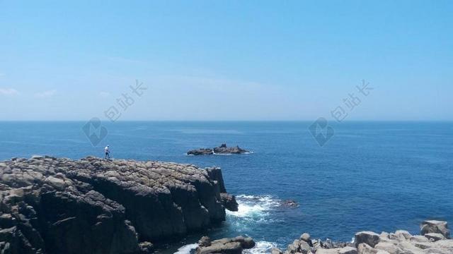 平静的 - 悬崖 - 海岸 - 地平线 - 自然 - 大海 - 天空