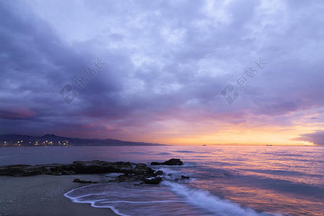 海滩 - 黎明 - 黄昏 - 海洋 - 岩石 - 日落 - 大海 - 沙滩 - 天空