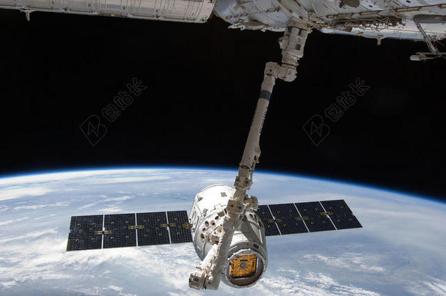 摄影简约宇宙中的天空站背景图片