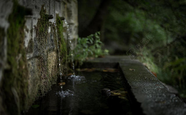 摄影自然墙壁上的水龙头滴水背景图片