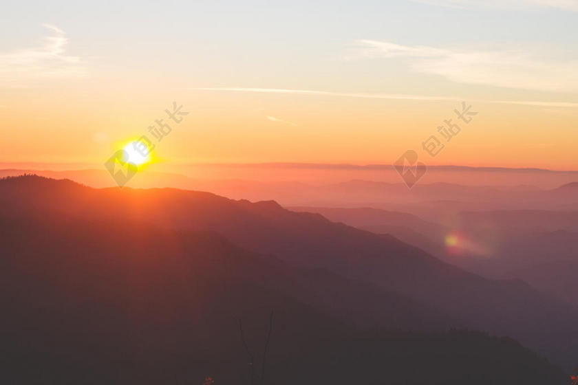 摄影自然日落山上景色背景图片