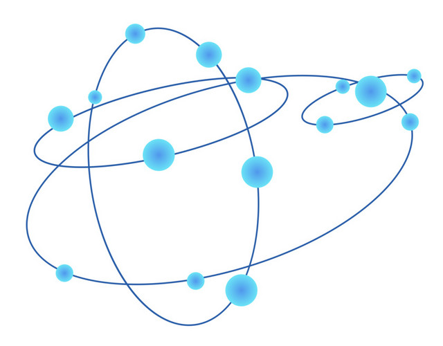 蓝色商务科技线条立体曲线圆点