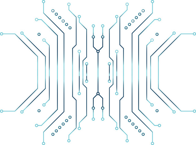 蓝色矢量科技感线条设计素材