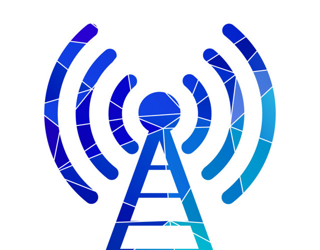卡通蓝色WIFI信号设计素材