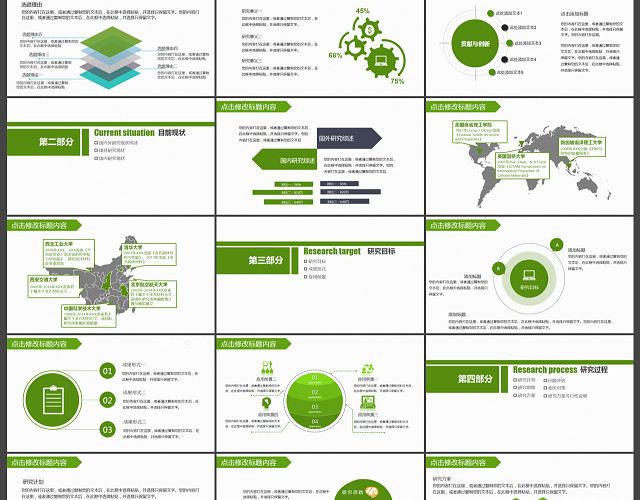 绿色小清新毕业论文答辩PPT模板