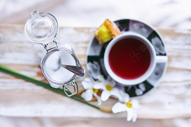 餐饮时尚品味红茶白糖背景图片