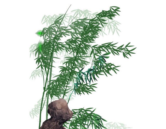 绿色简约小清新竹子蛭石免抠素材