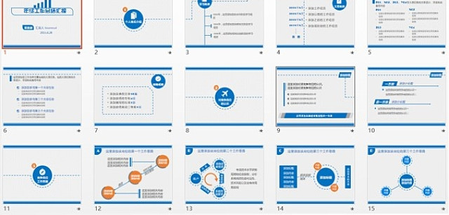 蓝色年终工作总结PPT