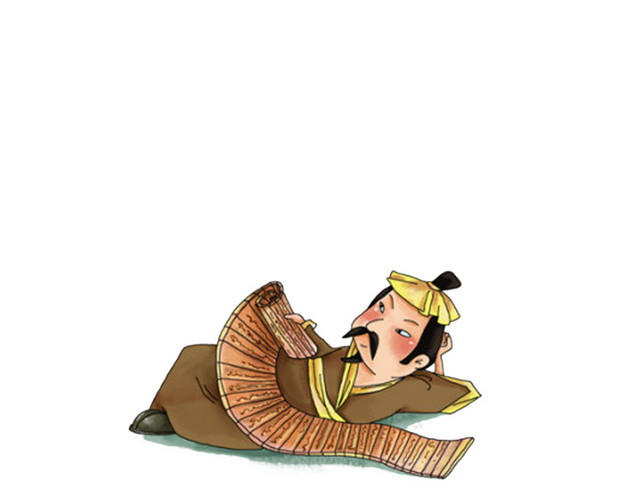 矢量古代文人看竹简素材