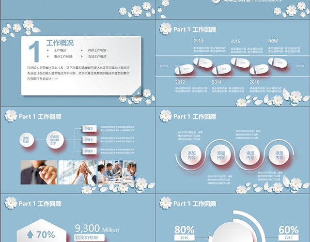 清新创意工作汇报通用PPT模板