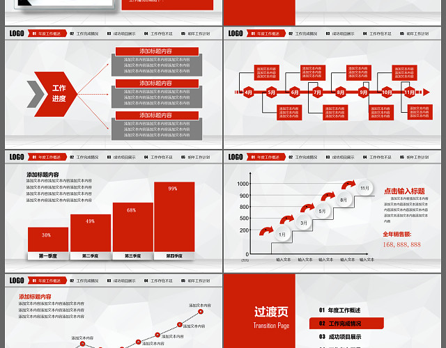 红色创意年终汇报工作总结PPT模板