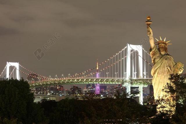 彩色光影繁华闪烁霓虹都市城市夜景背景图片