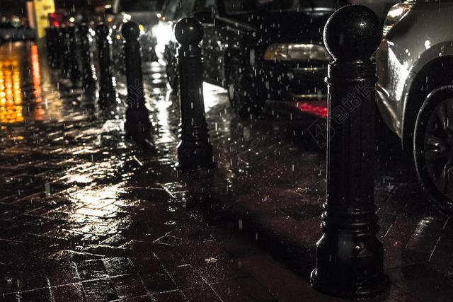 汽车 - 城市 - 黑暗的 - 灯 - 夜 - 城市 - 夜晚 - 雨