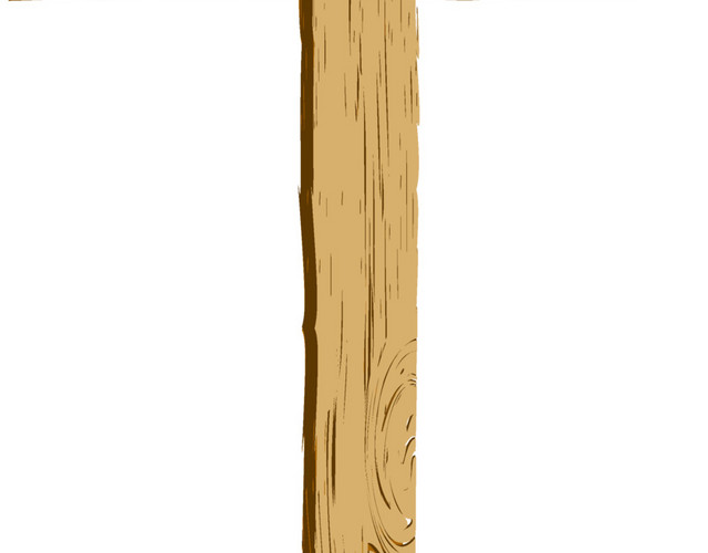 木质纹理指示牌卡通插画素材