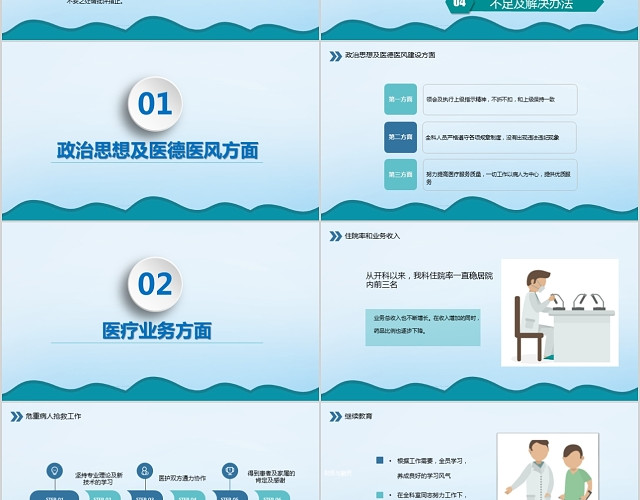 医护人员医科主任医院工作述职报告工作总结动态PPT模板