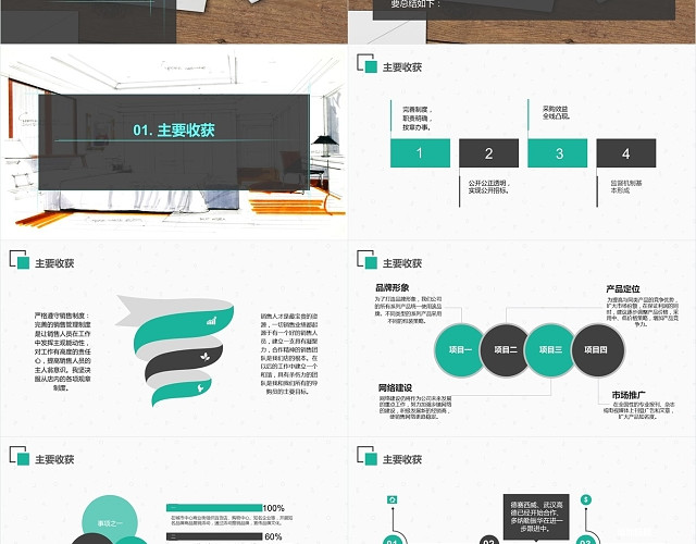 简约公司试用期新员工试PPT模板