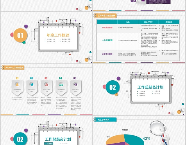 创意人事部年终总结PPT模板